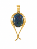 Emerald Meridian — Australian Opal pendant in Gold-Plated Sterling Silver, Ministry of Gems