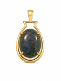Nocturne Oval — Australian Opal pendant in Gold-Plated Sterling Silver, Ministry of Gems