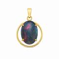 Aurora Halo — Australian Opal pendant in Gold-Plated Sterling Silver, Ministry of Gems