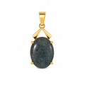 Black Opal Column — Australian Opal pendant in Gold-Plated Sterling Silver, Ministry of Gems