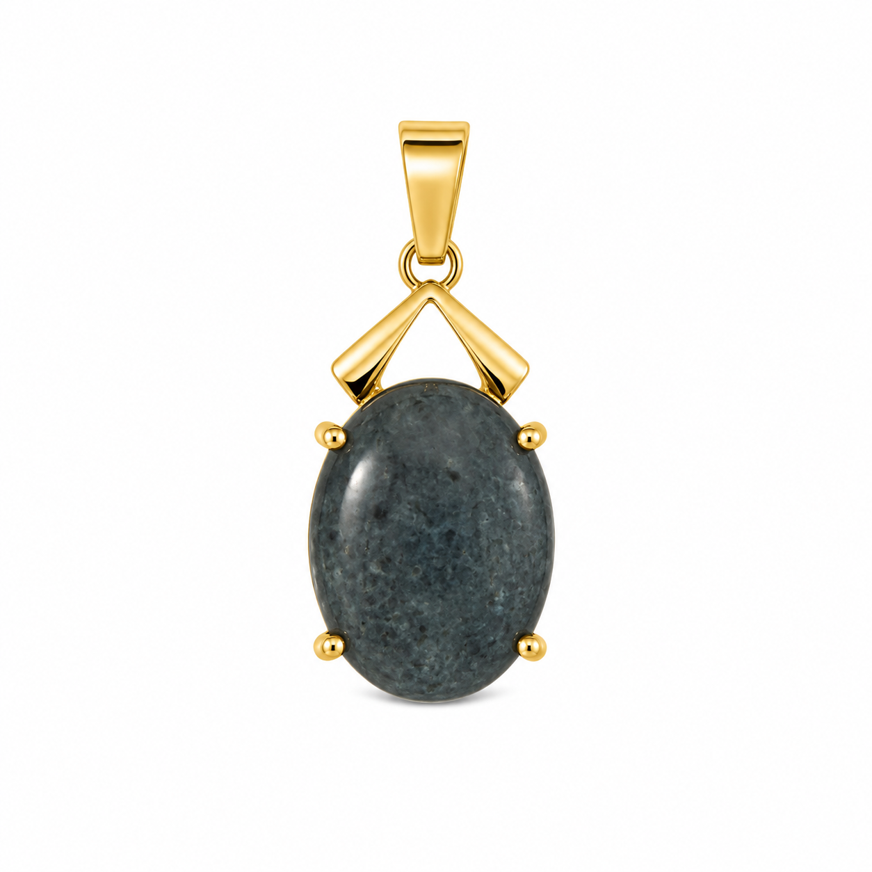 Black Opal Column — Australian Opal pendant in Gold-Plated Sterling Silver, Ministry of Gems