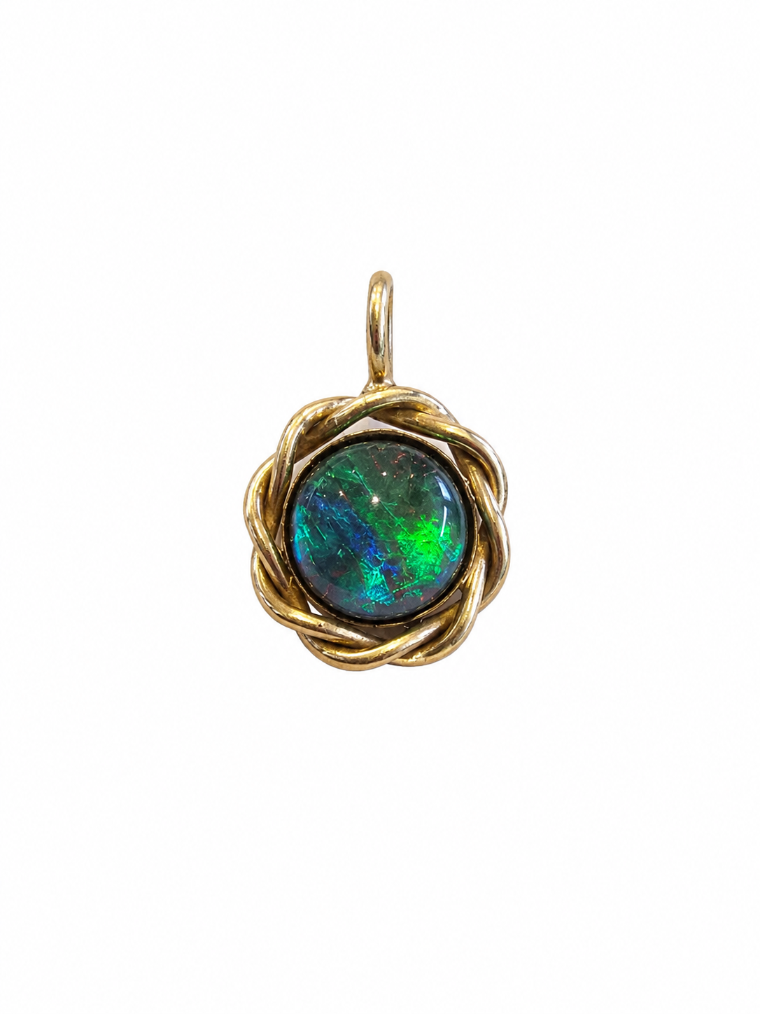 Riverbend I — Australian Opal pendant in 14K Gold, Ministry of Gems
