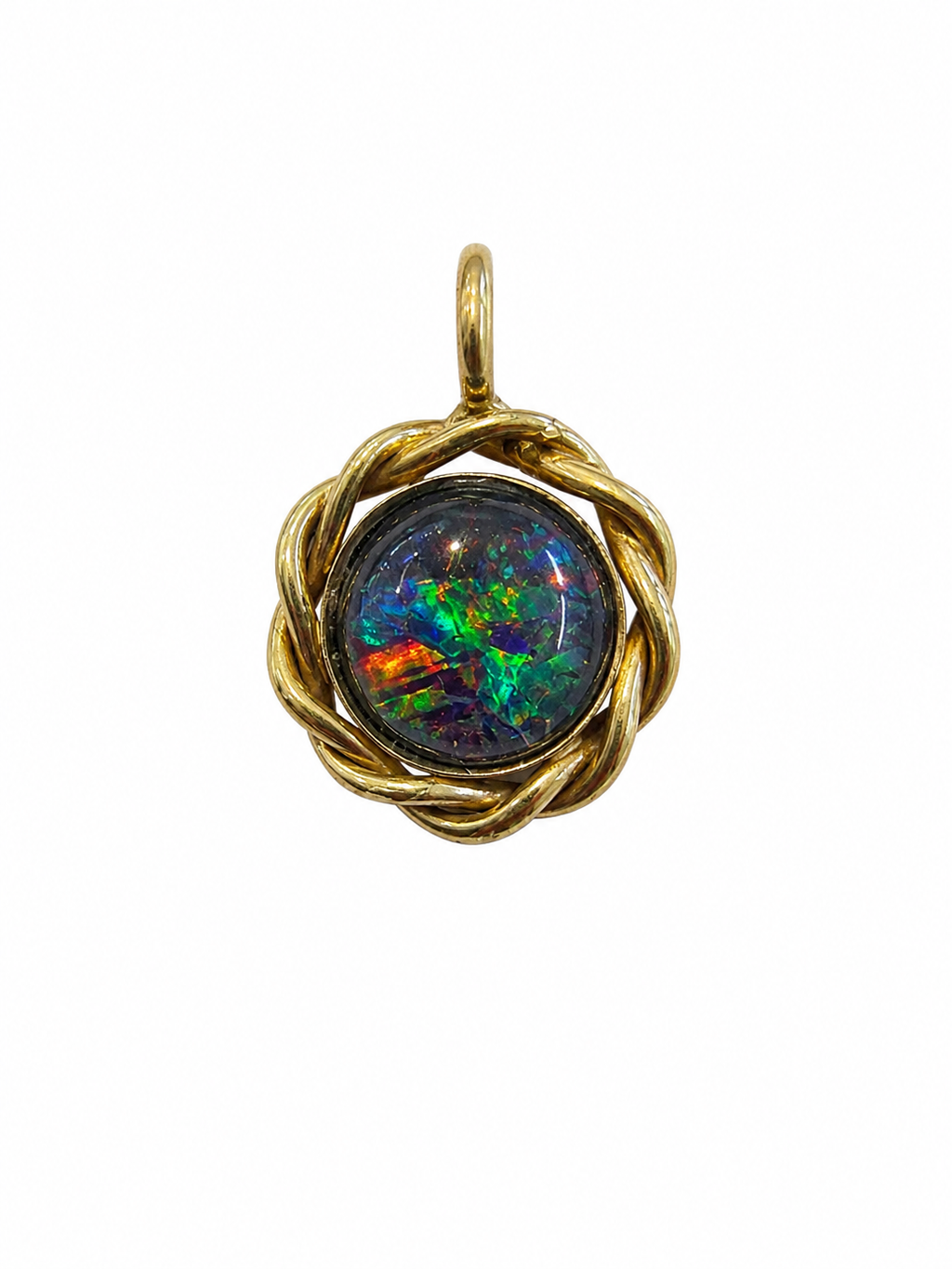 Riverbend II — Australian Opal pendant in 14K Gold, Ministry of Gems
