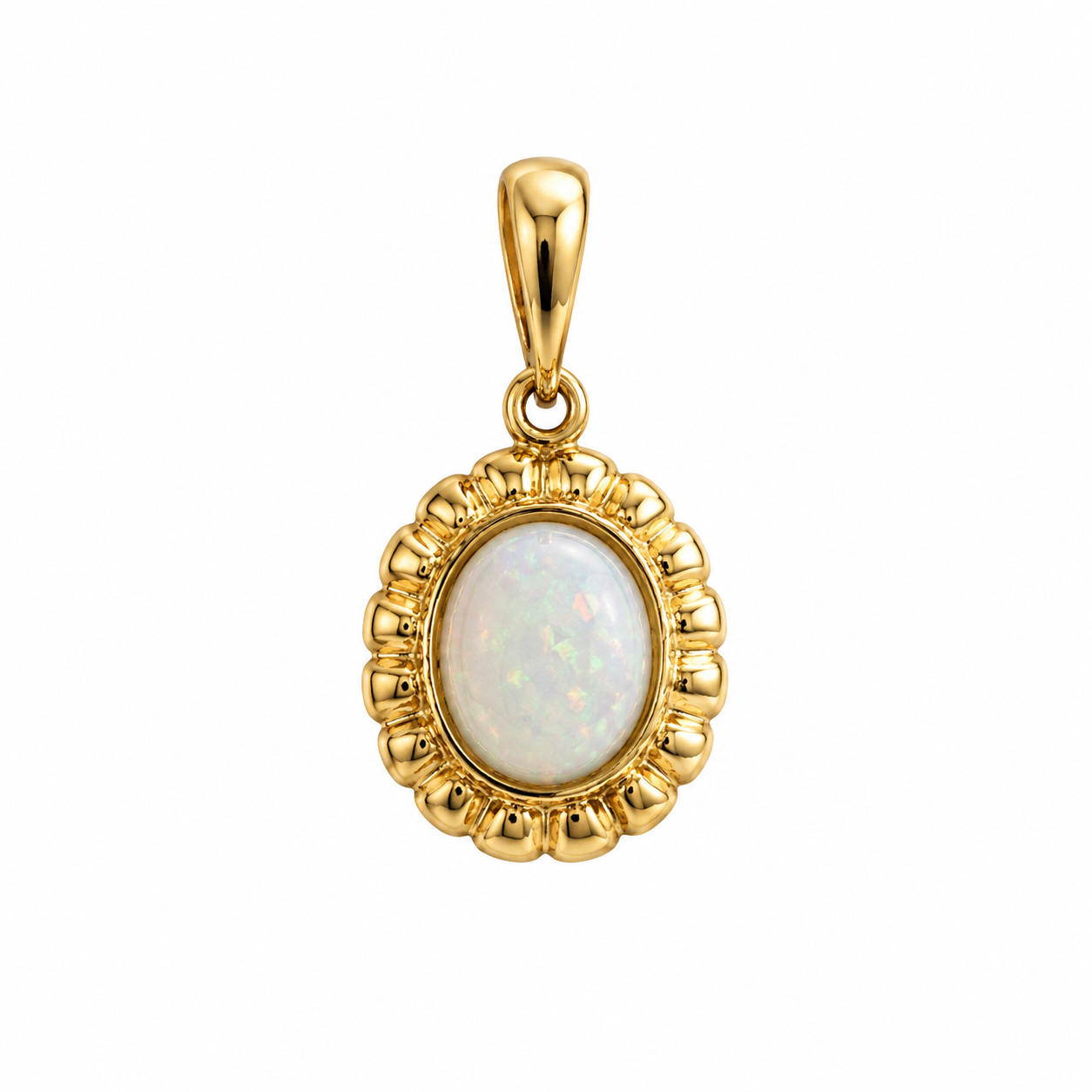 Gilded Halo — Australian Opal pendant in Gold-Plated Sterling Silver, Ministry of Gems