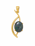 Luna Curve — Australian Opal pendant in Gold-Plated Sterling Silver, Ministry of Gems