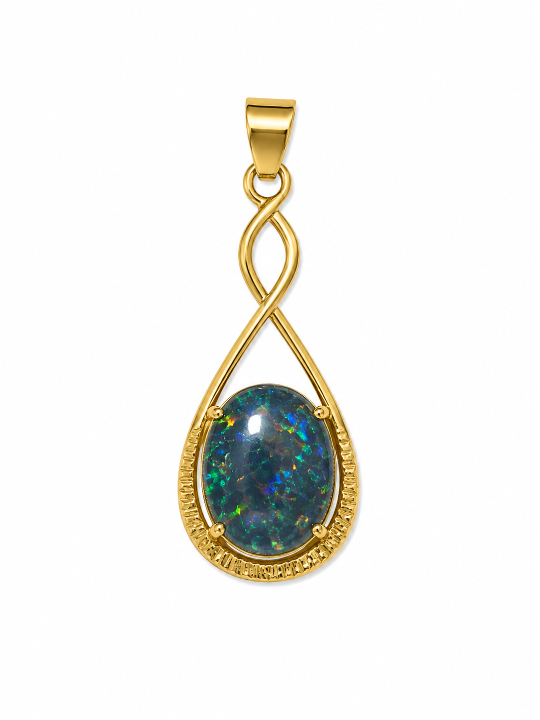 Dusk Teardrop — Australian Opal pendant in Gold-Plated Sterling Silver, Ministry of Gems