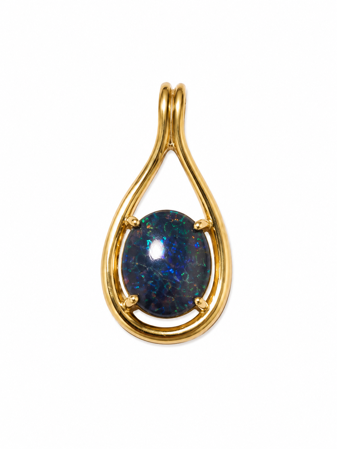 Ocean Nocturne — Australian Opal pendant in Gold-Plated Sterling Silver, Ministry of Gems