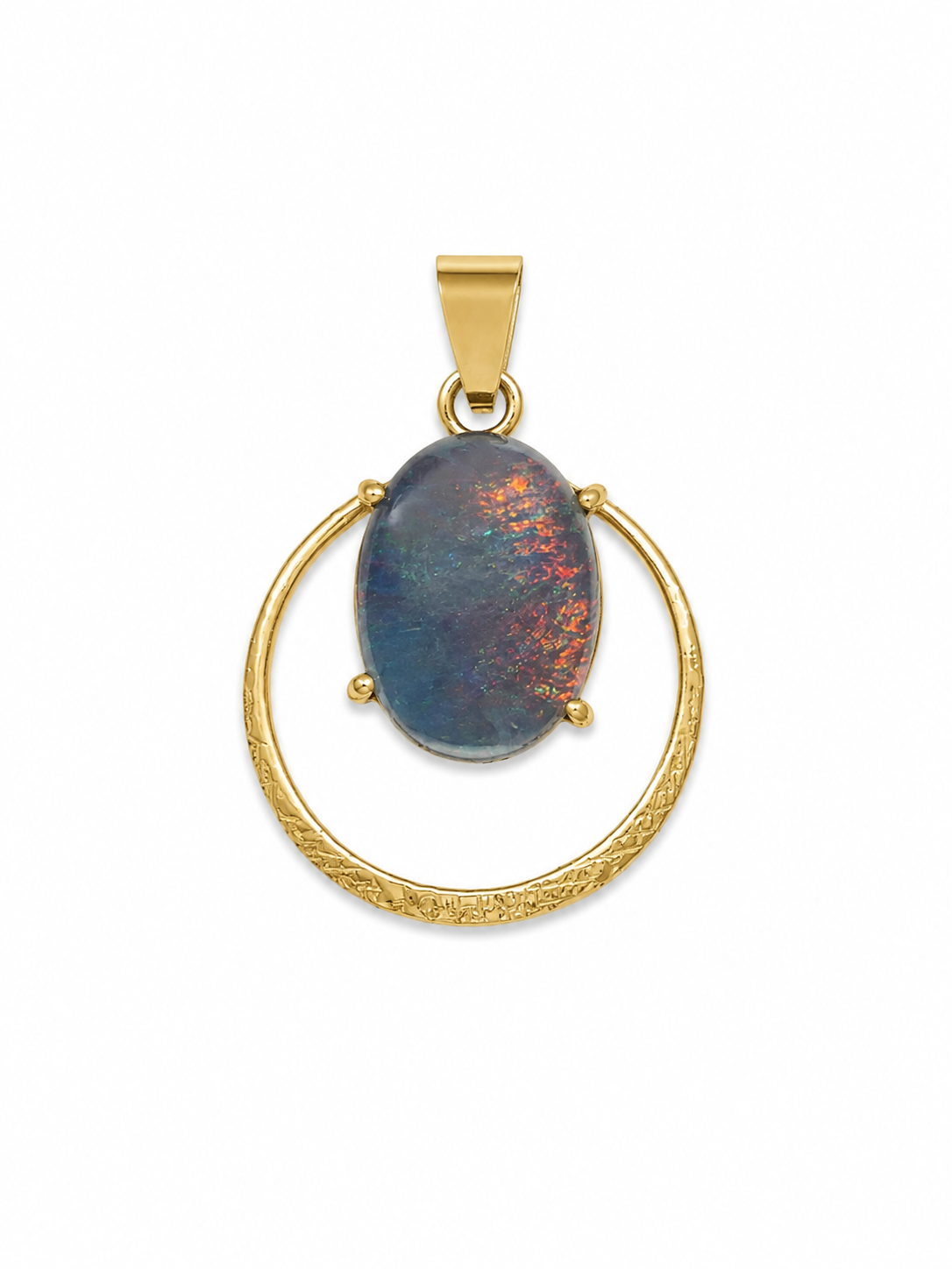 Lunar Tide — Australian Opal pendant in Gold-Plated Sterling Silver, Ministry of Gems