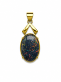 Midnight Classic — Australian Opal pendant in Gold-Plated Sterling Silver, Ministry of Gems