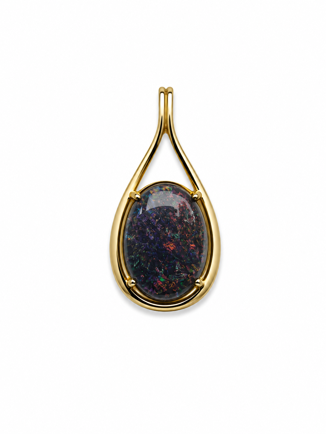 Deepwater Drop — Australian Opal pendant in Gold-Plated Sterling Silver, Ministry of Gems