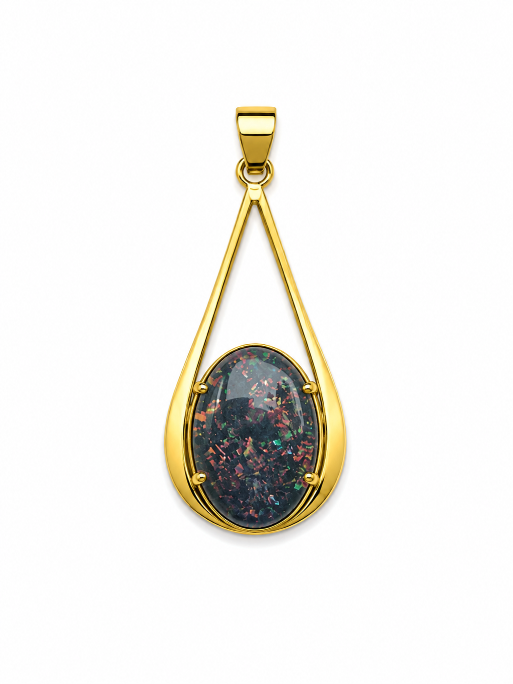 Aurora Frame — Australian Opal pendant in Gold-Plated Sterling Silver, Ministry of Gems