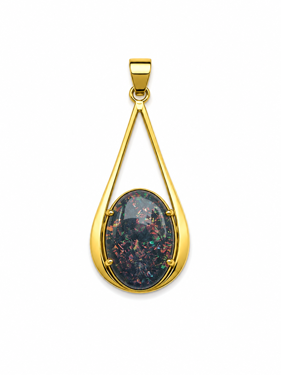 Aurora Frame — Australian Opal pendant in Gold-Plated Sterling Silver, Ministry of Gems