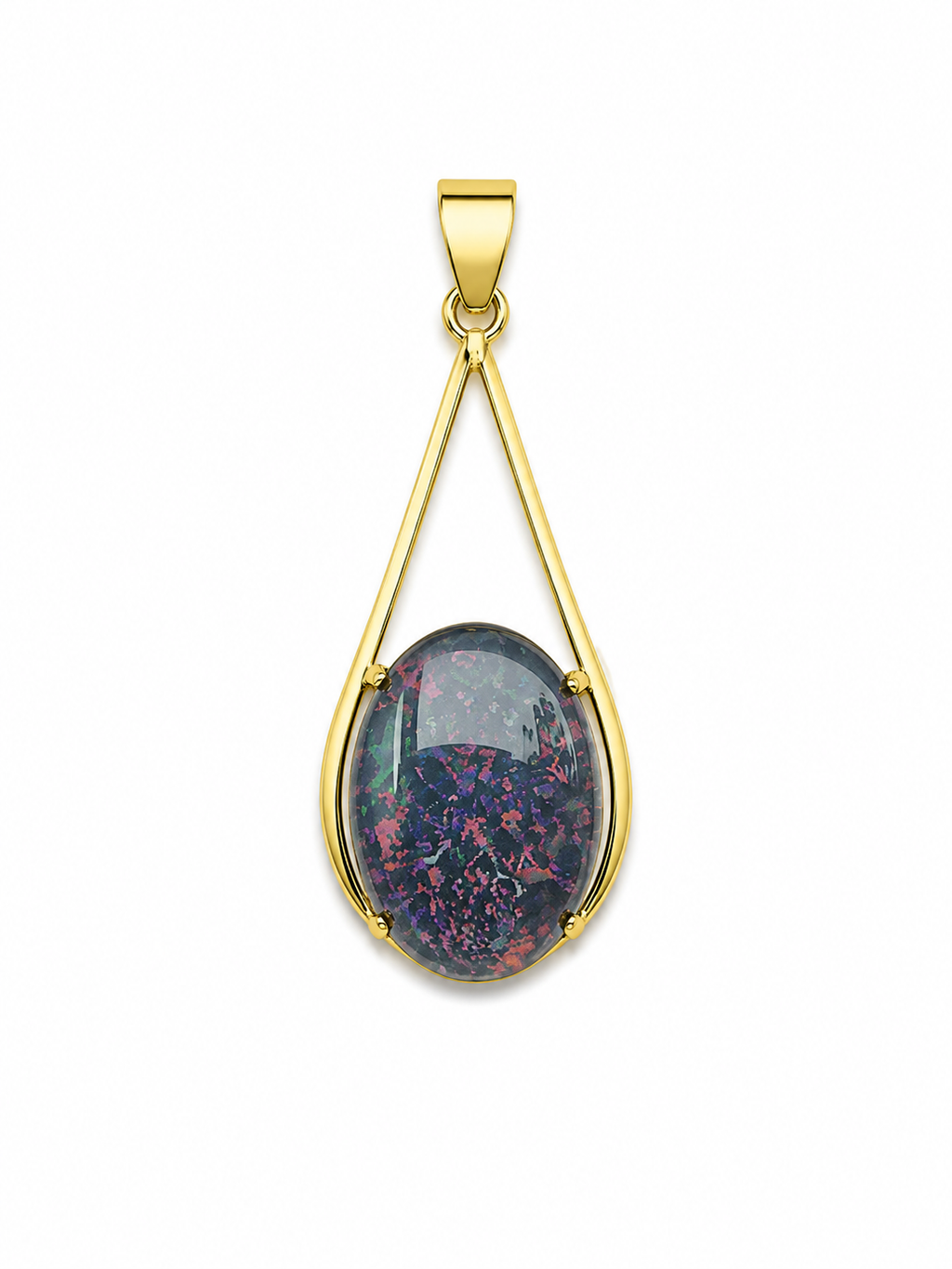Twilight Veil — Australian Opal pendant in Gold-Plated Sterling Silver, Ministry of Gems