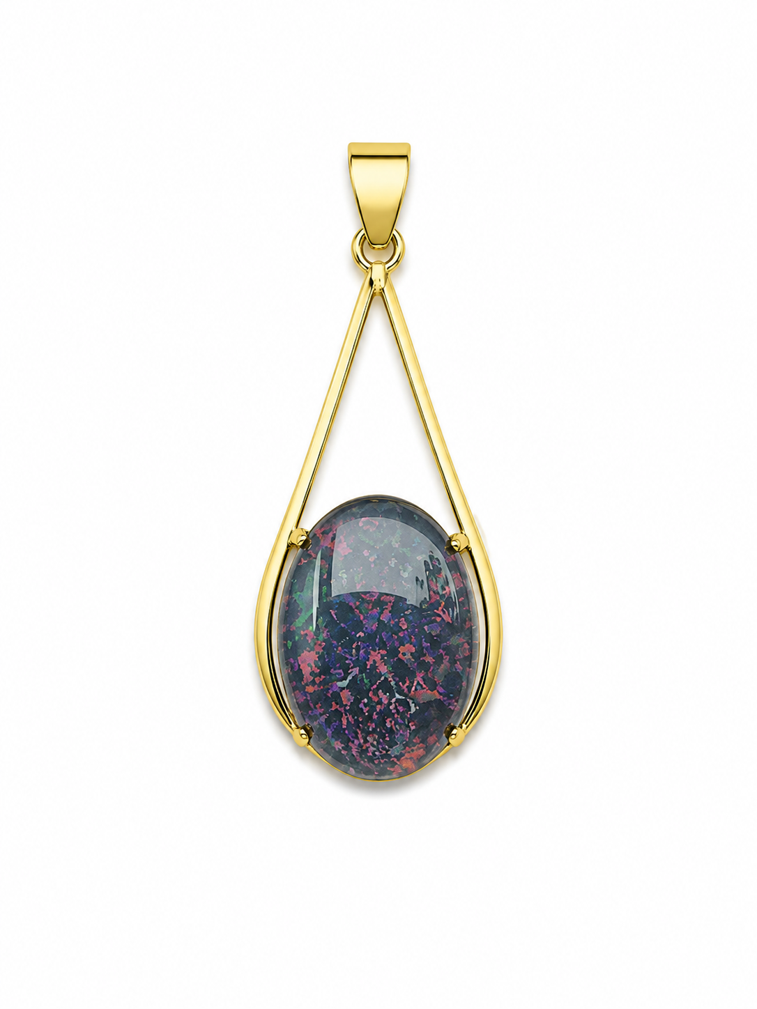 Twilight Veil — Australian Opal pendant in Gold-Plated Sterling Silver, Ministry of Gems
