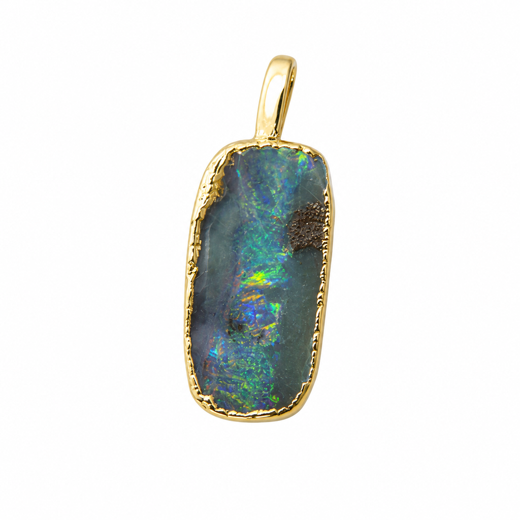 Strata I — Boulder Opal pendant in Gold-Plated Sterling Silver, Ministry of Gems