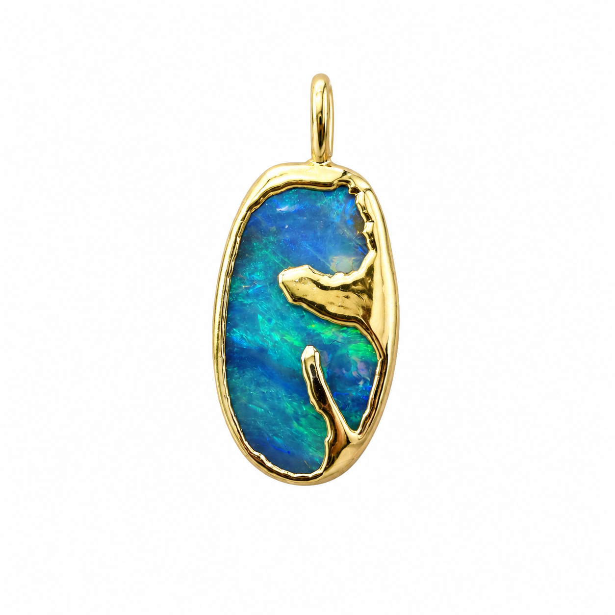 Strata II — Boulder Opal pendant in Gold-Plated Sterling Silver, Ministry of Gems