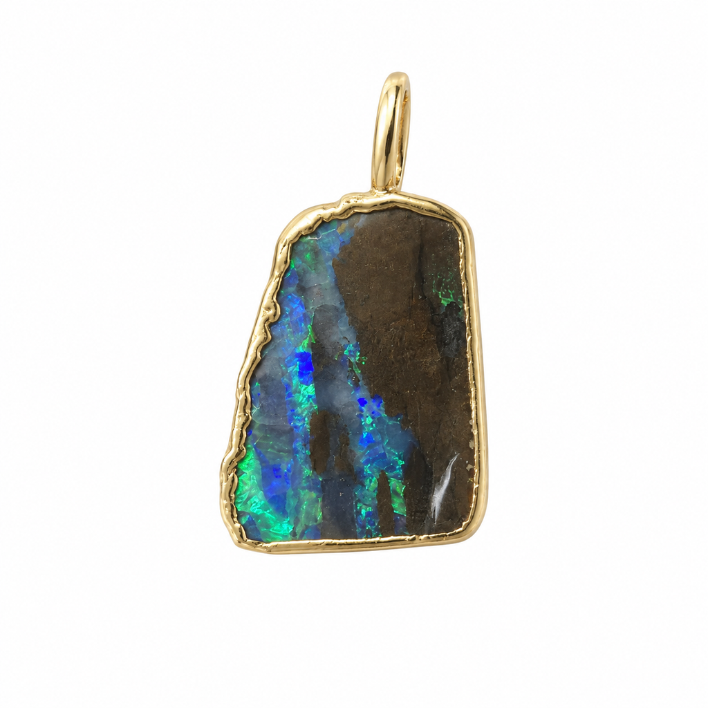 Strata III — Boulder Opal pendant in Gold-Plated Sterling Silver, Ministry of Gems
