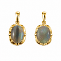 Stormlight Oval — Australian Opal pendant in 14K Gold, Ministry of Gems