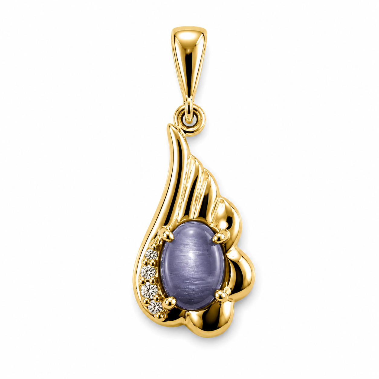 Suspended Pear III — Australian Opal pendant in Gold-Plated Sterling Silver, Ministry of Gems