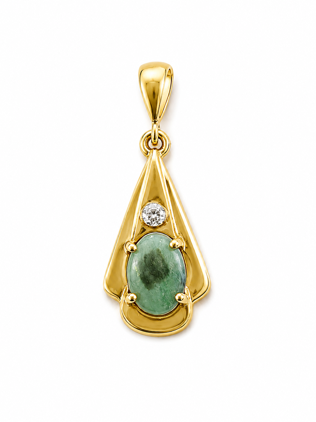 Suspended Pear IV — Australian Opal pendant in Gold-Plated Sterling Silver, Ministry of Gems