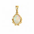 Ivory Flame — Australian Opal pendant in 14K Gold, Ministry of Gems