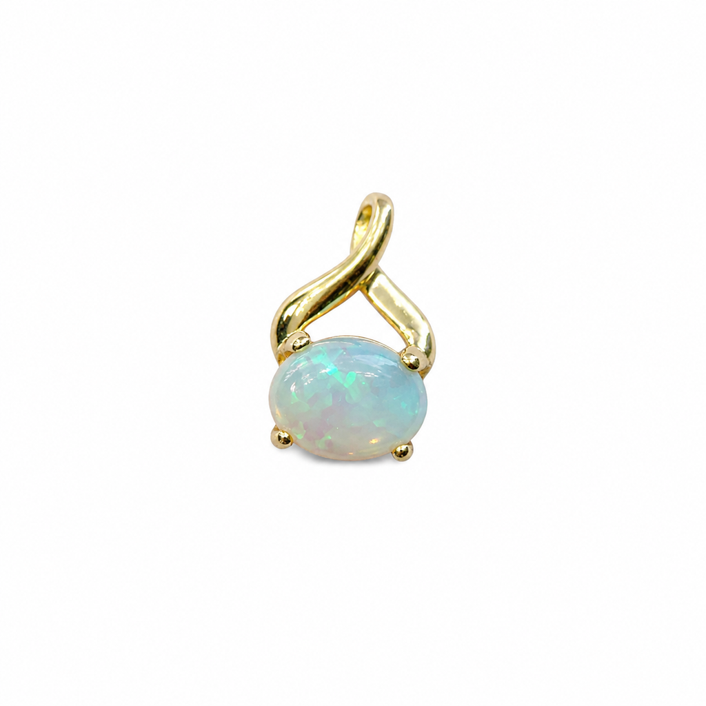 Golden Sweep — Australian Opal pendant in 18K Gold, Ministry of Gems