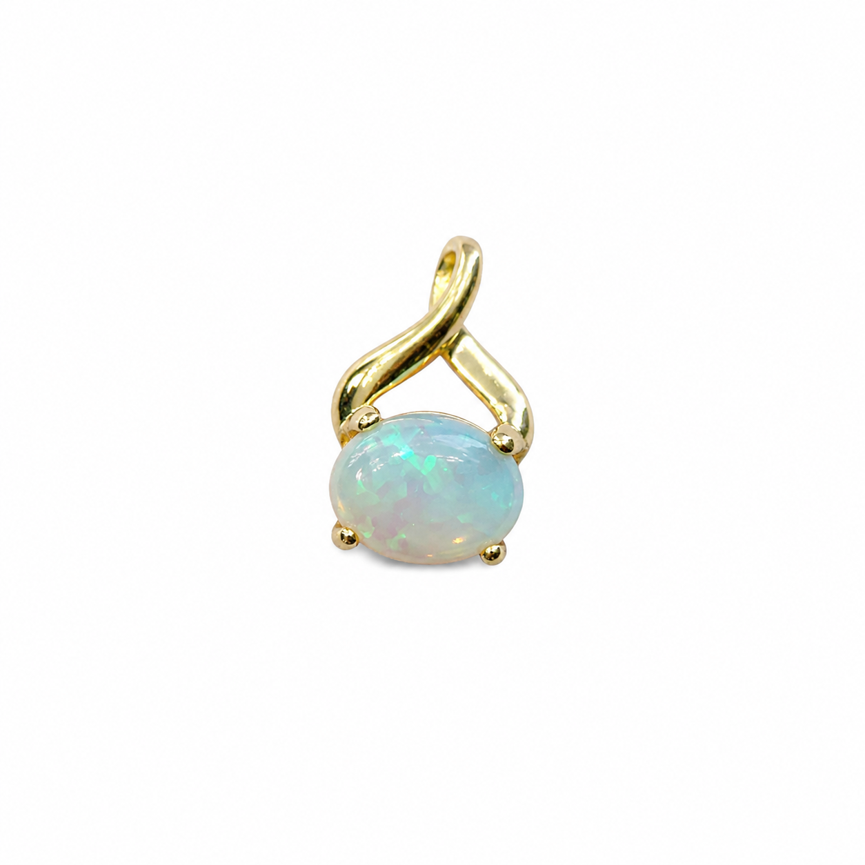 Golden Sweep — Australian Opal pendant in 18K Gold, Ministry of Gems