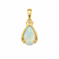 Dawn Teardrop — Australian Opal pendant in 14K Gold, Ministry of Gems
