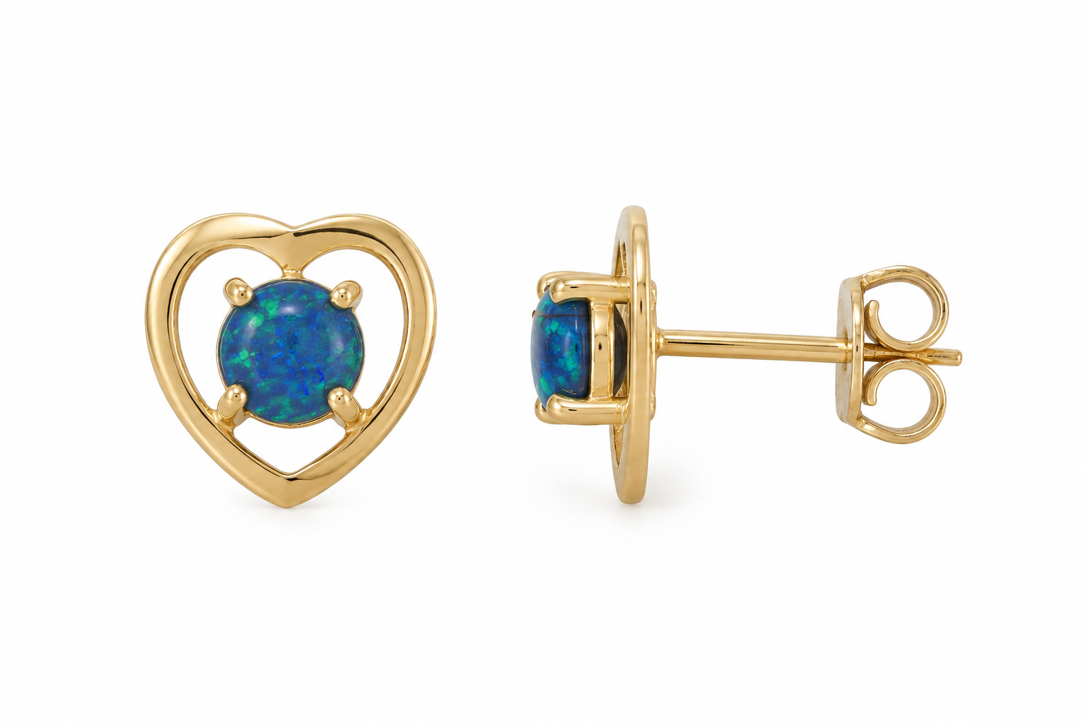 Quiet Pulse — Australian Opal earrings in 14K Gold, Ministry of Gems