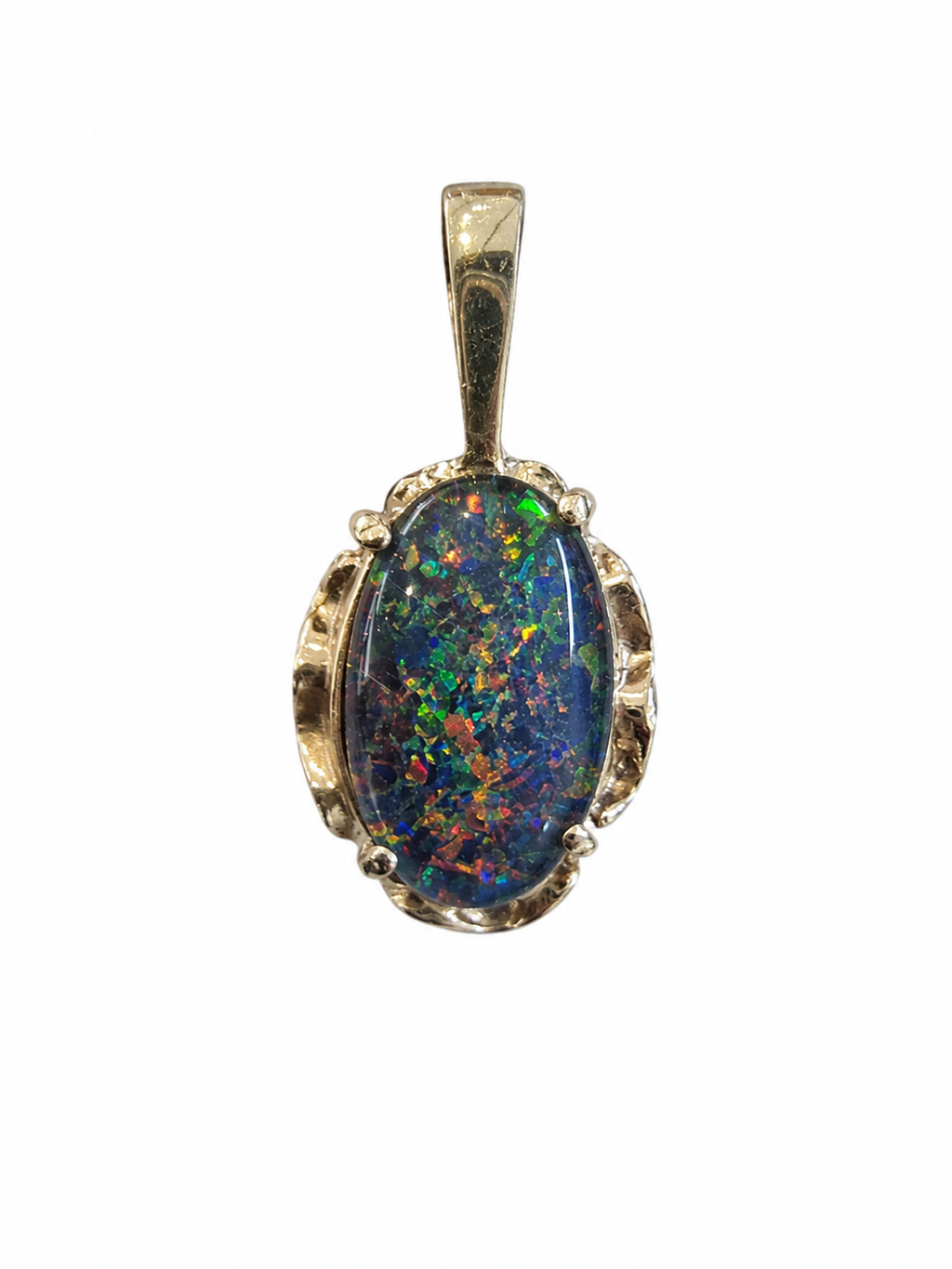 Long Meridian — Australian Opal pendant in 14K Gold, Ministry of Gems
