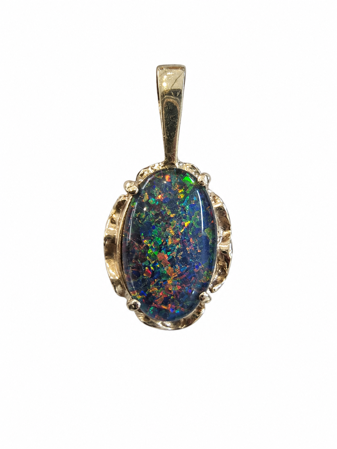 Long Meridian — Australian Opal pendant in 14K Gold, Ministry of Gems