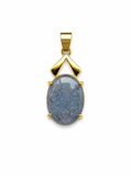 Cloudlight Rectangle — Australian Opal pendant in Gold-Plated Sterling Silver, Ministry of Gems