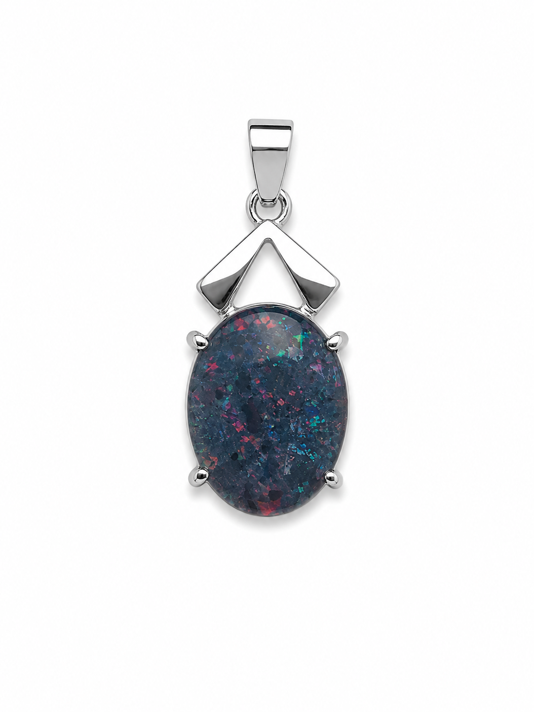 Blue Mosaic — Australian Opal pendant in Gold-Plated Sterling Silver, Ministry of Gems