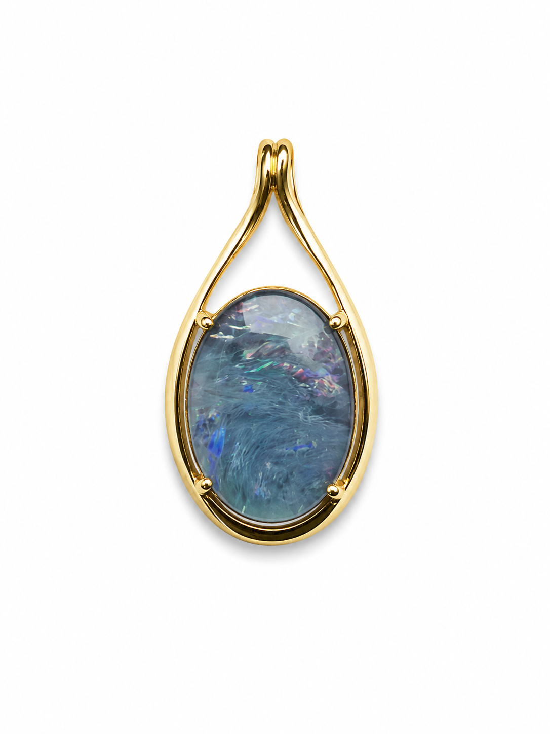 Pale Horizon — Australian Opal pendant in Gold-Plated Sterling Silver, Ministry of Gems