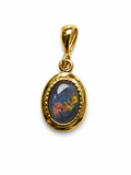 Eclipse Orbit — Australian Opal pendant in Gold-Plated Sterling Silver, Ministry of Gems