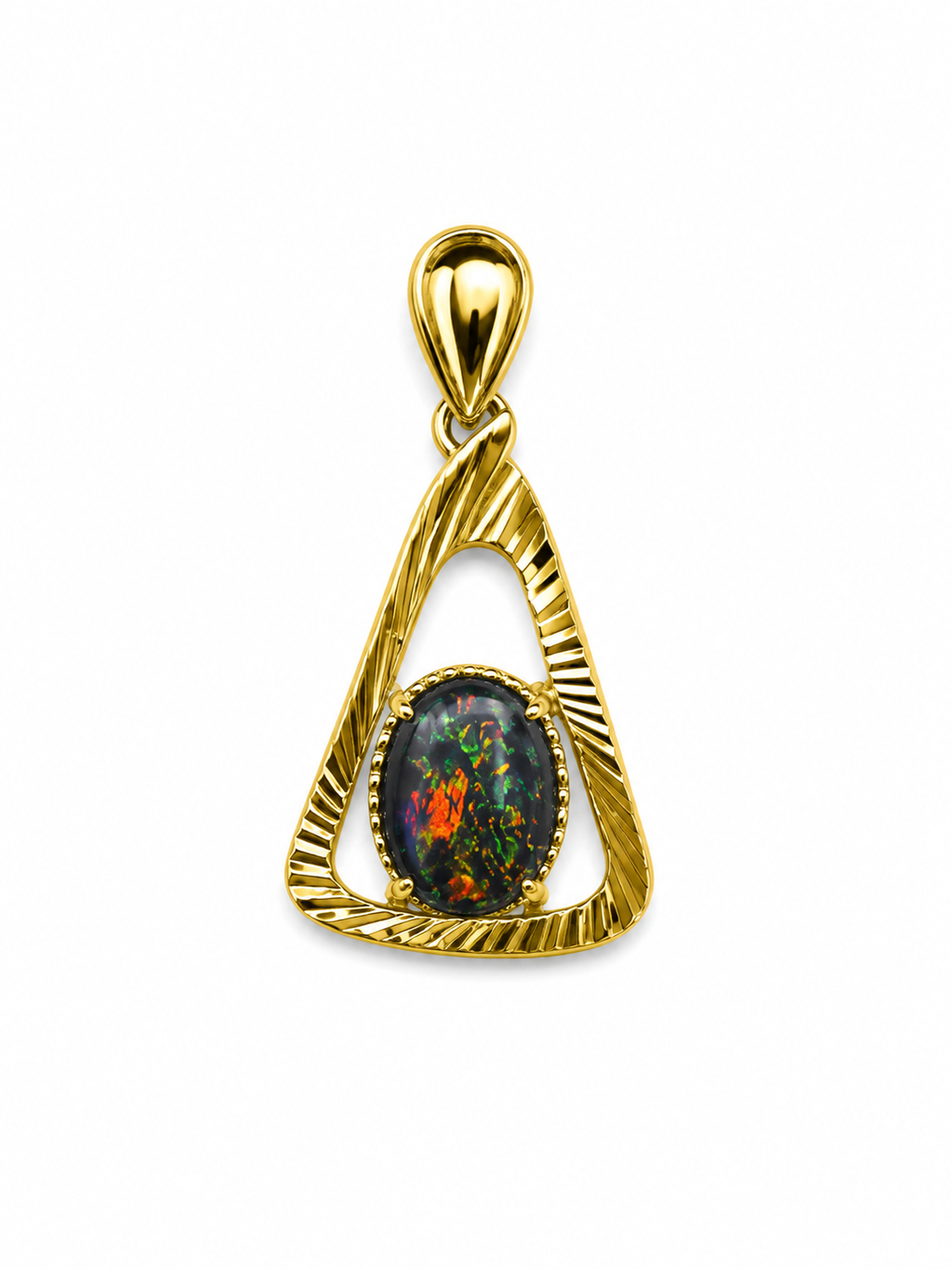 Forest Lantern — Australian Opal pendant in Gold-Plated Sterling Silver, Ministry of Gems