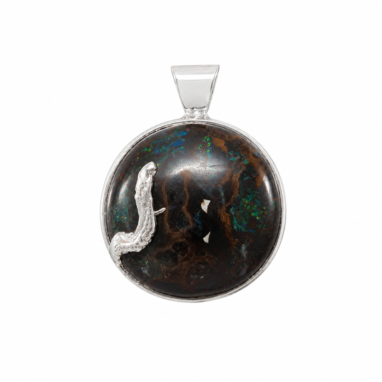 Ironstone Country IV — Boulder Opal pendant in Gold-Plated Sterling Silver, Ministry of Gems