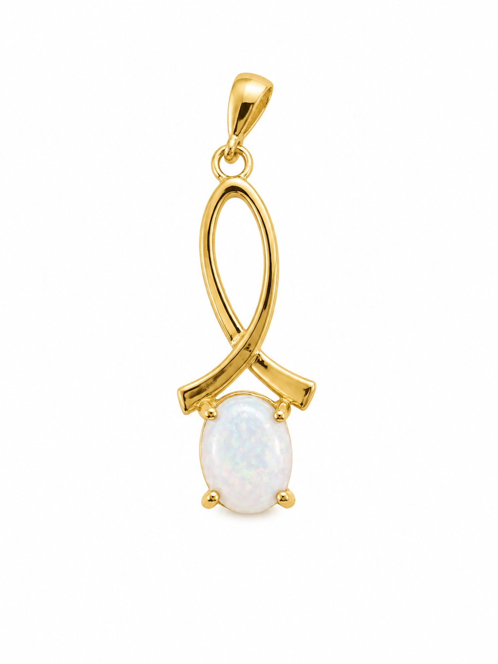 Moonlit Pearl — Australian Opal pendant in Gold-Plated Sterling Silver, Ministry of Gems