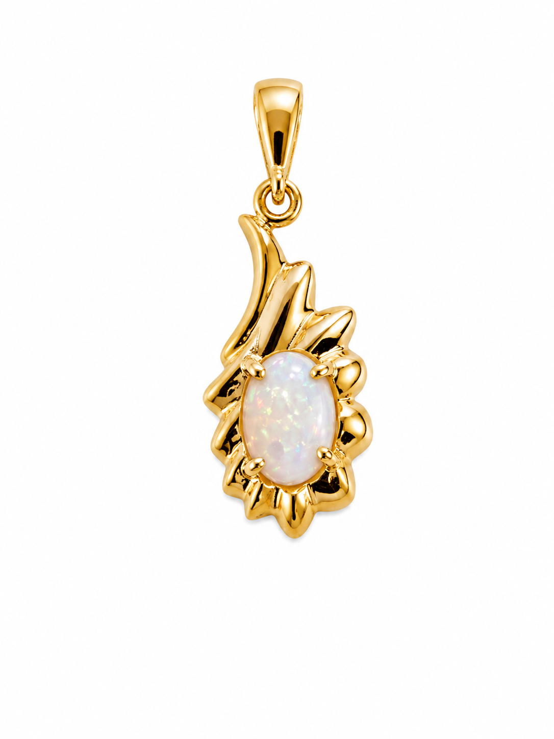 Baroque Sun — Australian Opal pendant in Gold-Plated Sterling Silver, Ministry of Gems