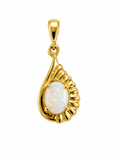 Golden Halo — Australian Opal pendant in Gold-Plated Sterling Silver, Ministry of Gems