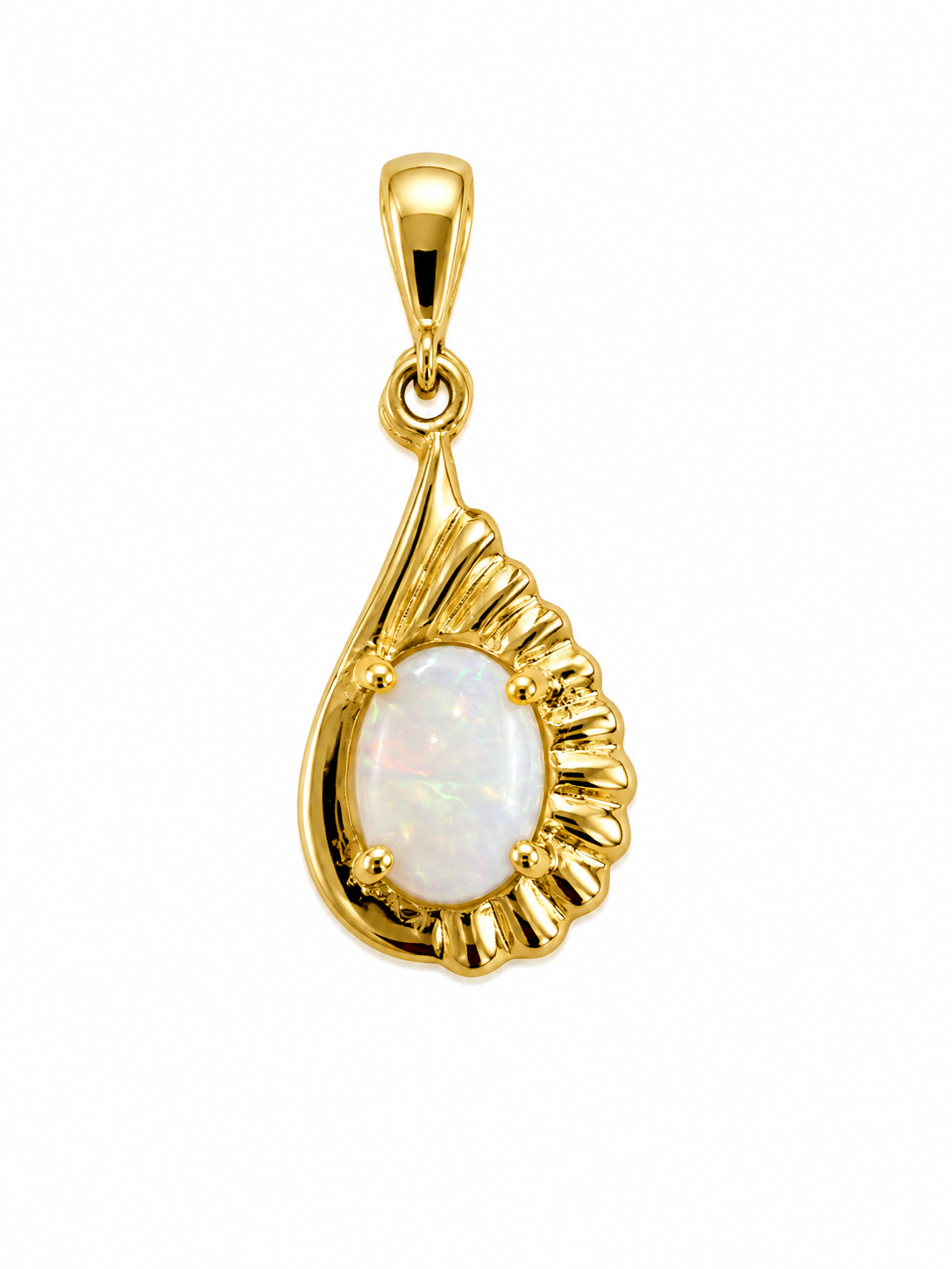 Golden Halo — Australian Opal pendant in Gold-Plated Sterling Silver, Ministry of Gems