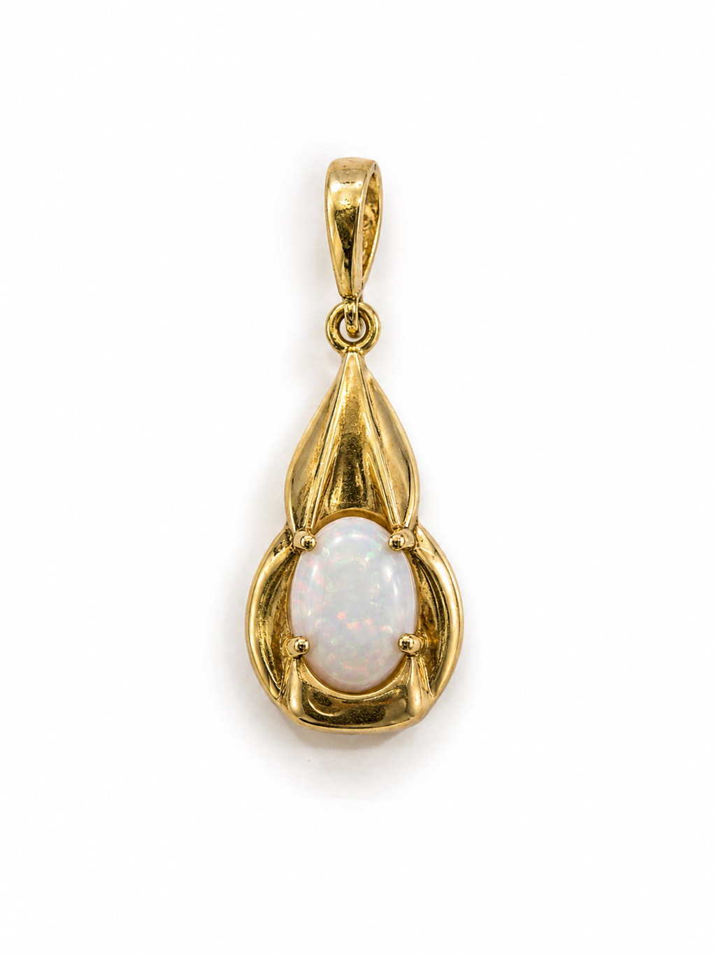 Celestial Loop — Australian Opal pendant in Gold-Plated Sterling Silver, Ministry of Gems