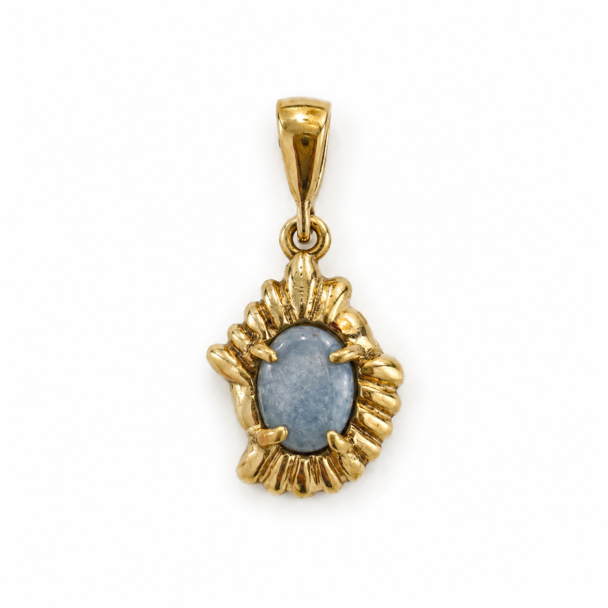Coastal Shield — Australian Opal pendant in Gold-Plated Sterling Silver, Ministry of Gems