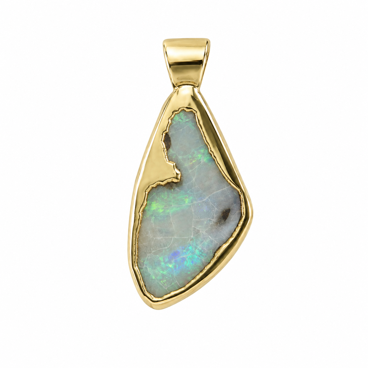Boulder Shard III — Boulder Opal pendant in Gold-Plated Sterling Silver, Ministry of Gems