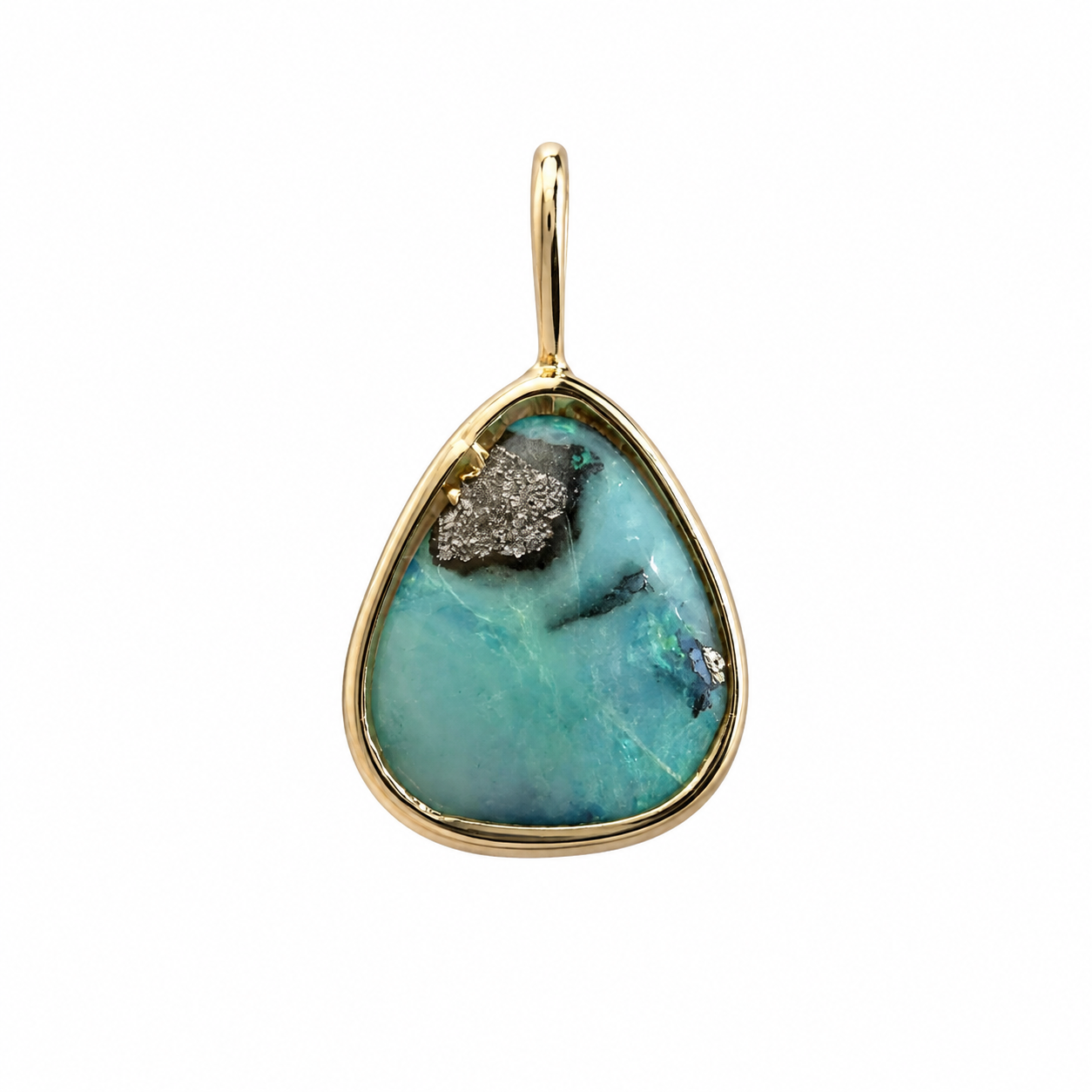 Boulder Shard IV — Boulder Opal pendant in Gold-Plated Sterling Silver, Ministry of Gems