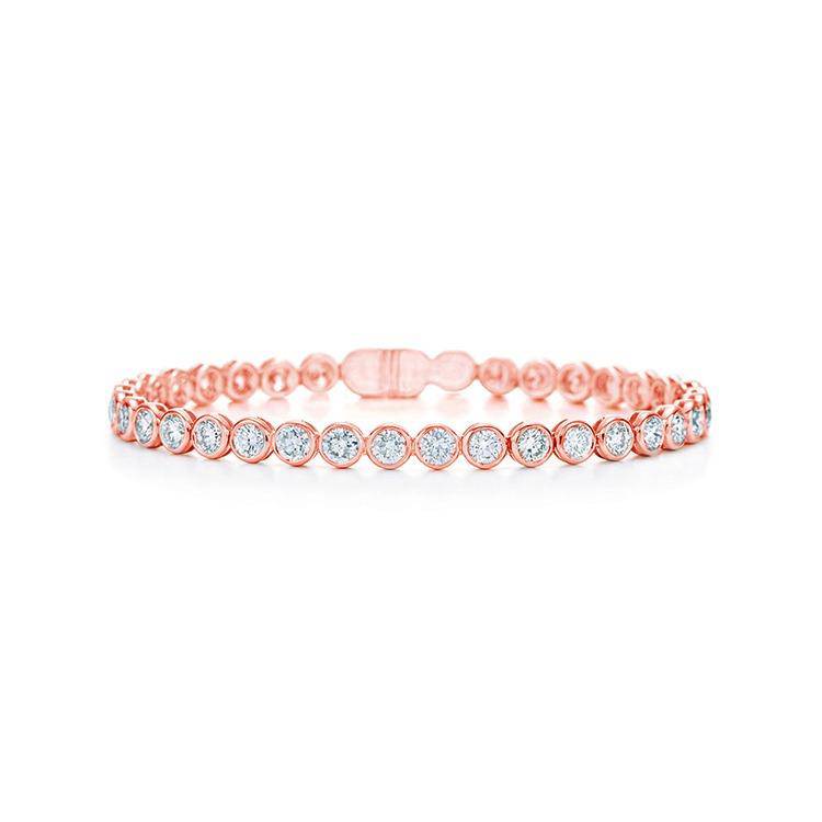 Bezel Set Diamond Tennis Bracelet Rose Gold — Ministry of Gems exclusive design
