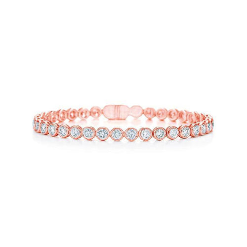 Bezel Set Diamond Tennis Bracelet Rose Gold — Ministry of Gems exclusive design