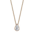 Bezel Set Pear Diamond Pendant Rose Gold — Ministry of Gems exclusive design