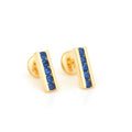 Brillo — Blue Sapphire Bar Studs — Ministry of Gems