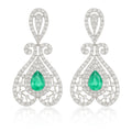 Emerald & Diamond Scroll Chandelier Earrings — Ministry of Gems